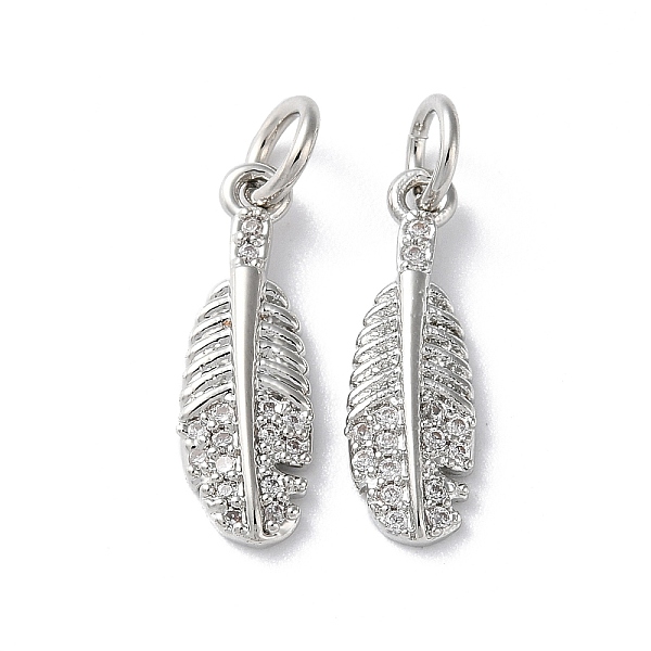 

PandaHall Rack Plating Brass Cubic Zirconia Pendants, Lead Free & Cadmium Free, Feather, Platinum, 17x5.5x2mm Brass+Cubic Zirconia Feather..., Clear