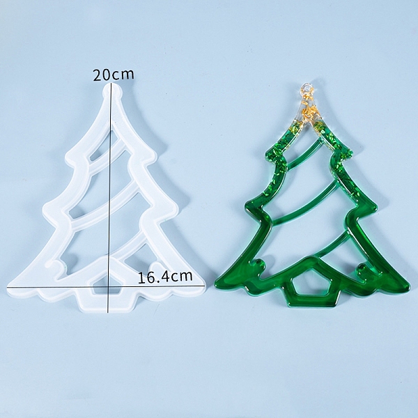 

PandaHall DIY Christmas Theme Pendant Silicone Molds, Resin Casting Molds, for UV Resin, Epoxy Resin Jewelry Making, Christmas Tree..., White