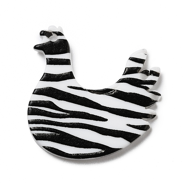 

PandaHall Stripe Pattern Opaque Acrylic Pendants, for DIY Earring Accessories, Chicken, Black, 30x29x2mm, Hole: 1.6mm Acrylic Other Animal...