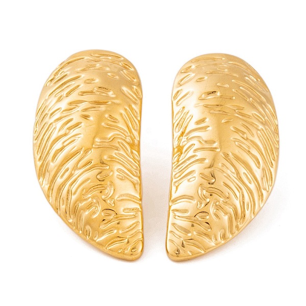 

PandaHall Ion Plating(IP) 304 Stainless Steel Stud Earrings for Women, Golden, 32.5x15mm 304 Stainless Steel Others