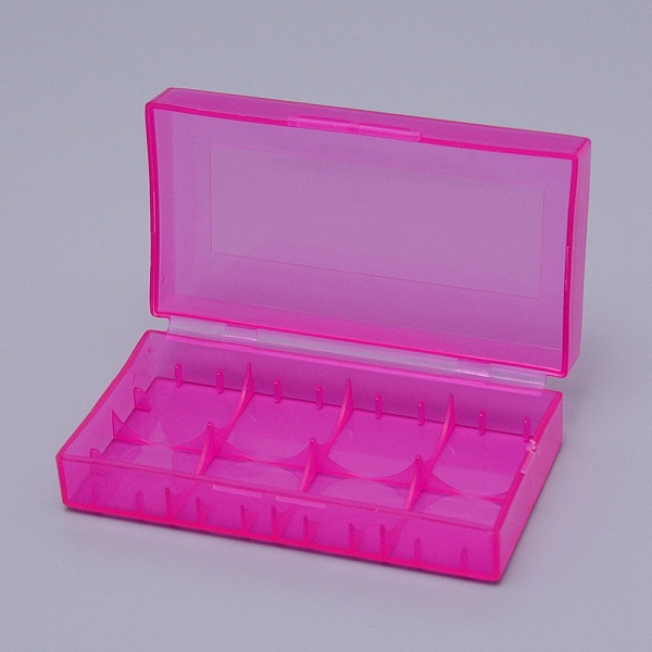 

PandaHall Plastic Battery Storage Box, Rectangle, Fuchsia, 4.25x7.7x2.1cm, Inner Size: 3.75x7.3cm Plastic Rectangle Pink