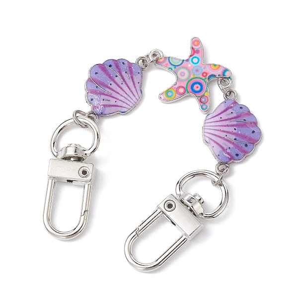 

PandaHall Ocean Theme Alloy Enamel Link Purse Strap Extenders, Shell & Starfish Purse Extension Chains with Swivel Clasp, Medium Purple...