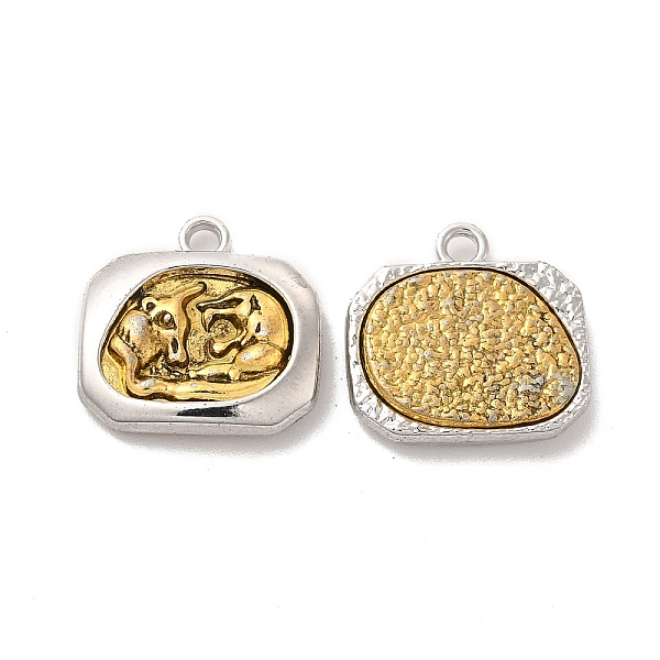 

PandaHall Alloy Pendants, Long-Lasting Plated, Cadmium Free & Lead Free, Irregular Shape, Antique Golden & Platinum, 16.5x17x4mm, Hole: 2mm...
