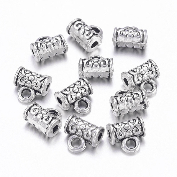 

PandaHall Tibetan Style Alloy Hangers, Bail Beads, Cadmium Free & Nickel Free & Lead Free, Tube, Antique Silver, about 7mm long, 7mm wide...