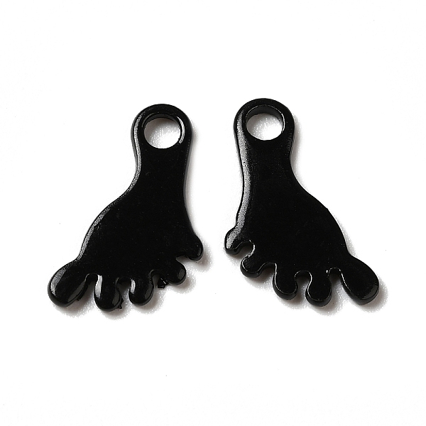 

PandaHall Spray Painted 201 Stainless Steel Charms, Footprint Charm, Black, 12x8x1mm, Hole: 1.8mm 201 Stainless Steel Body Black