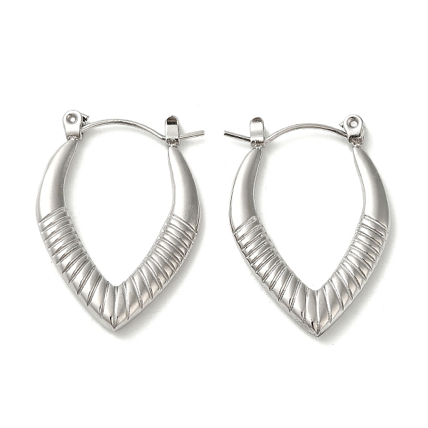 

PandaHall 304 Stainless Steel Hoop Earrings for Women, Teardrop, Stainless Steel Color, 28x20x3mm 304 Stainless Steel Teardrop