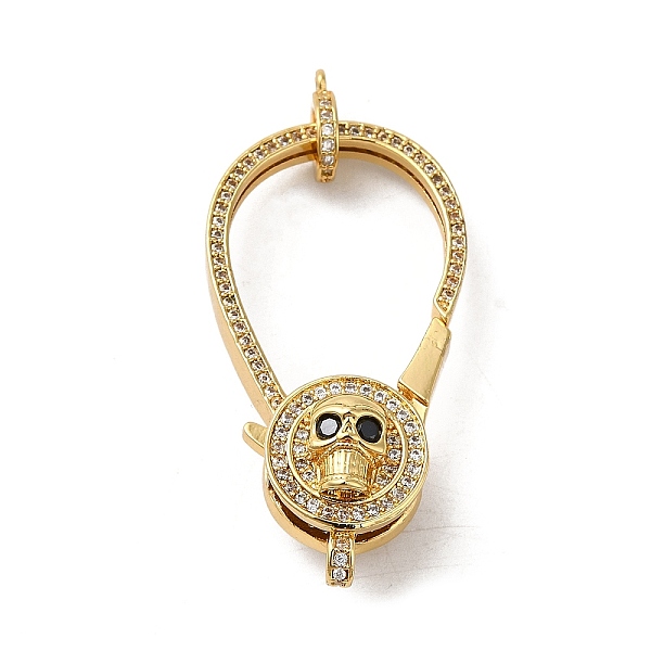 

PandaHall Rack Plating Brass Micro Pave Clear Cubic Zirconia Lobster Claw Clasps, Long-Lasting Plated, Lead Free & Cadmium Free, Skull...