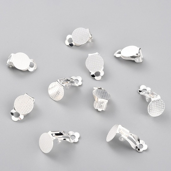 

PandaHall 304 Stainless Steel Clip-on Earring Findings, with Round Flat Pad, Silver, 16x10x7mm, Hole: 3mm 304 Stainless Steel
