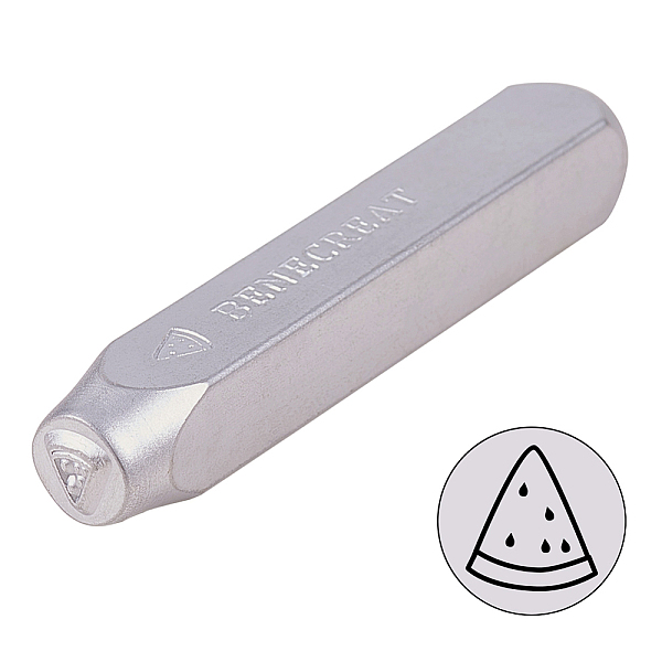 PandaHall Iron Metal Stamps, Watermelon Patterns, Platinum, 65.5x10mm Iron