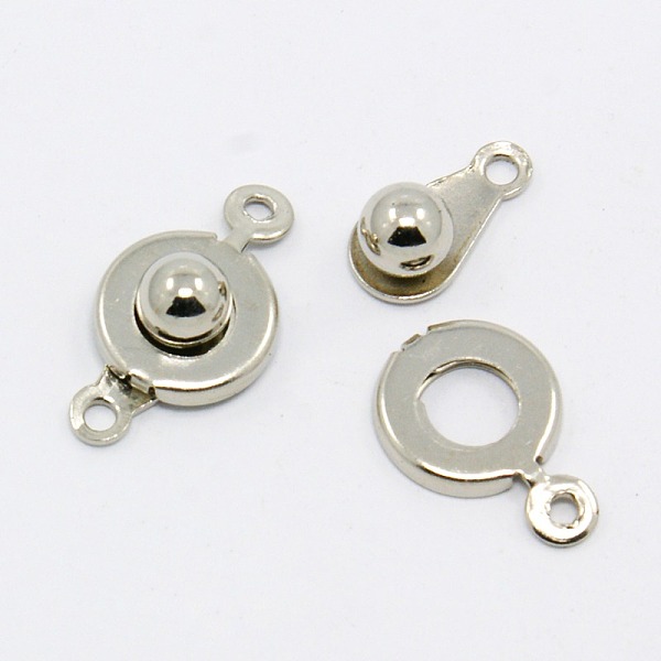 

PandaHall Iron Snap Clasps, Nickel Free, Platinum, 12x9mm, Hole: 1mm Iron