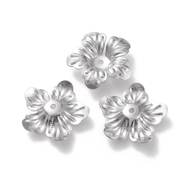 

PandaHall 304 Stainless Steel Bead Caps, 5-Petal, Flower, Stainless Steel Color, 20x20x4mm, Hole: 1.5mm 304 Stainless Steel