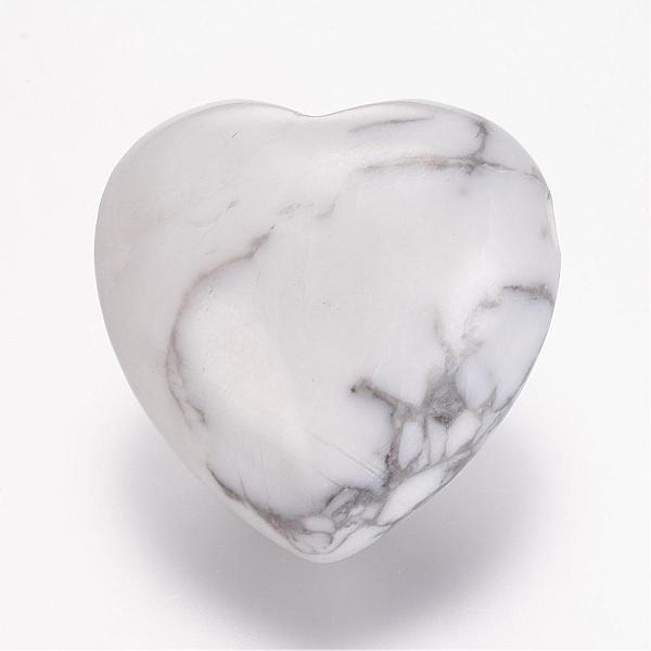 

PandaHall Natural Howlite Beads, Heart, 13x25x25mm, Hole: 2mm Howlite Heart