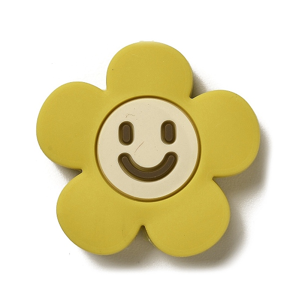 

PandaHall Silicone Beads, Flower with Smiling Face, Silicone Teething Beads, Sandy Brown, 30x31x8.5mm, Hole: 3mm Silicone Flower