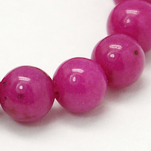 

PandaHall Natural Mashan Jade Round Beads Strands, Dyed, Medium Violet Red, 6mm, Hole: 1mm, about 69pcs/strand, 15.7 inch Mashan Jade Round...