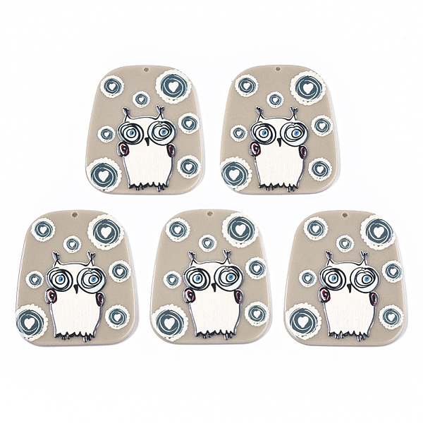 

PandaHall Acrylic Pendants, 3D Printed, Trapezoid, Owl Pattern, Tan, 43x36x3mm, Hole: 1.5mm Acrylic Trapezoid Orange