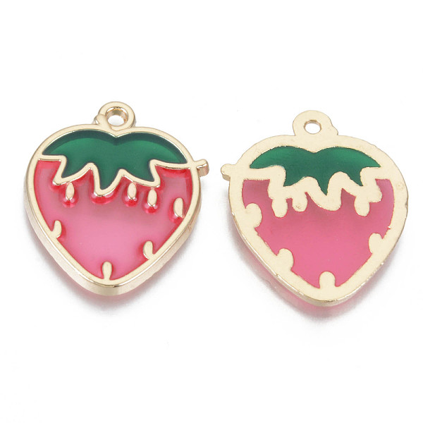 

PandaHall Transparent Epoxy Resin Pendants, with Alloy Findings and Enamel, Cadmium Free & Lead Free, Strawberry, Light Gold, Hot Pink...