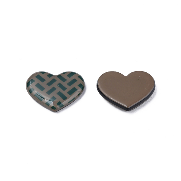 

PandaHall Printed Acrylic Cabochons, Heart with Rectangle Pattern, Coffee, 22x26x5mm Acrylic Heart Brown