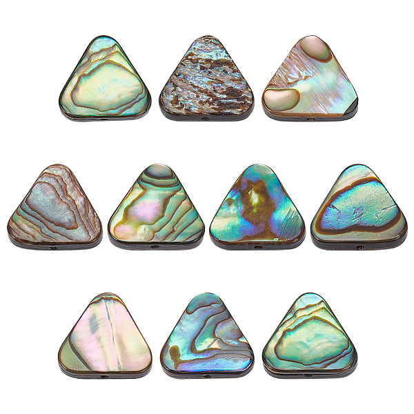 

PandaHall BENECREAT 10Pcs Natural Abalone Shell, 13mmx3.5mm Triangle Loose Spacer Beads Smooth Paua Shell for Jewelry Making, DIY Crafts...