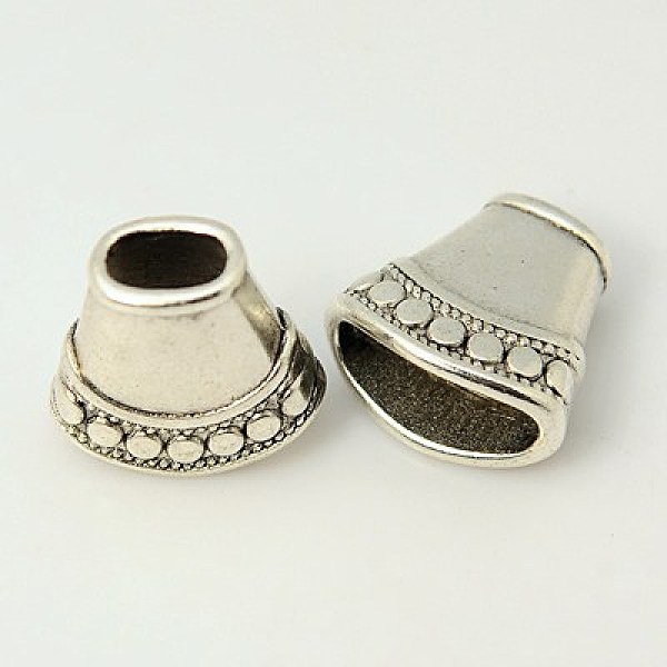 PandaHall Tibetan Silver Cones, For Tassels Pendant, Antique Silver, Lead Free & Cadmium Free, 15.5x16x9mm, Hole: 4mm Alloy