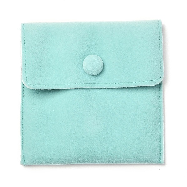 

PandaHall Square Velvet Jewelry Bags, with Snap Fastener, Turquoise, 10x10x1cm Velvet Green