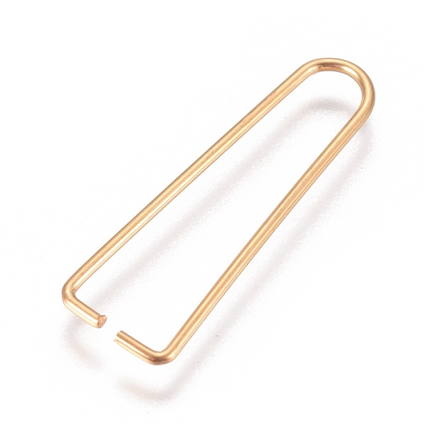 

PandaHall Vacuum Plating 304 Stainless Steel Ice Pick Pinch Bails, Clips for Beads, Golden, 27x8x1mm, Pin: 1mm 304 Stainless Steel