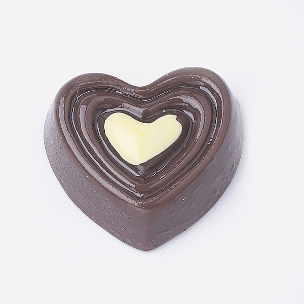 

PandaHall Resin Cabochons, Heart, Coconut Brown, 16x17x6mm Resin Heart Brown