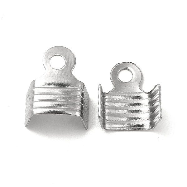 

PandaHall 304 Stainless Steel Folding Crimp Ends, Fold Over Crimp Cord Ends, Stainless Steel Color, 10x8.5x5mm, Hole: 2mm, Inner Diameter...