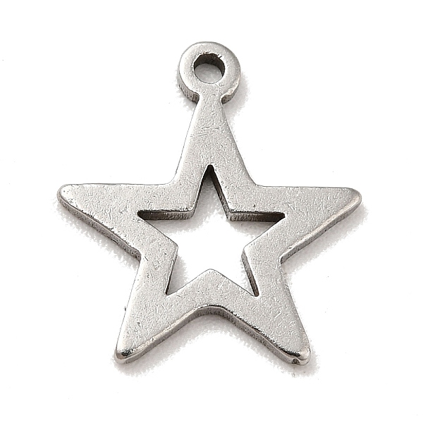 

PandaHall 201 Stainless Steel Pendants, Star Charms, Stainless Steel Color, 13.5x12x1mm, Hole: 1mm 201 Stainless Steel Star