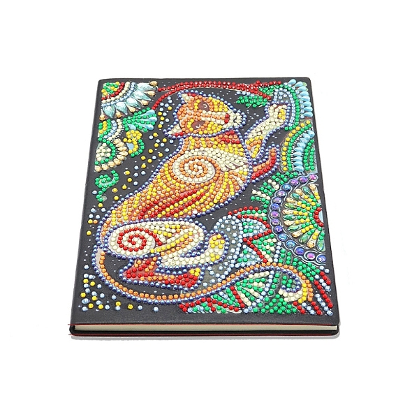 

PandaHall DIY Christmas Theme Diamond Painting Notebook Kits, including PU Leather Book, Resin Rhinestones, Pen, Tray Plate and Glue Clay...