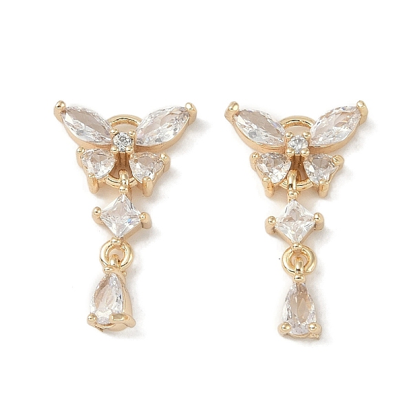 

PandaHall Brass Micro Pave Clear Cubic Zirconia Pendants, Butterfly, Real 18K Gold Plated, 21.5x13x4mm, Hole: 1.8mm Brass+Cubic Zirconia...