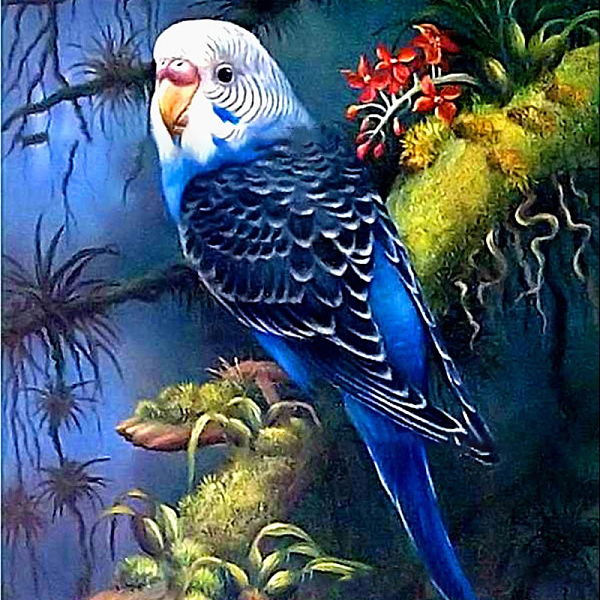 

PandaHall DIY Birds Theme Diamond Painting Kits, Including Canvas, Resin Rhinestones, Diamond Sticky Pen, Tray Plate and Glue Clay, Blue...