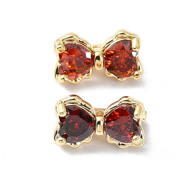 

PandaHall Brass Pave Cubic Zirconia Multi-Strand Links, 3-Hole, Bowknot, Real 18K Gold Plated, Orange Red, 7x12x7mm, Hole: 1.2mm Brass+Cubic...