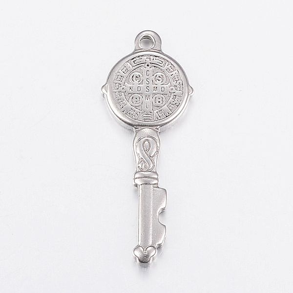 

PandaHall 304 Stainless Steel Cross God Father Religious Christianity Pendants, Key with Word CssmlNdsmd, Stainless Steel Color...