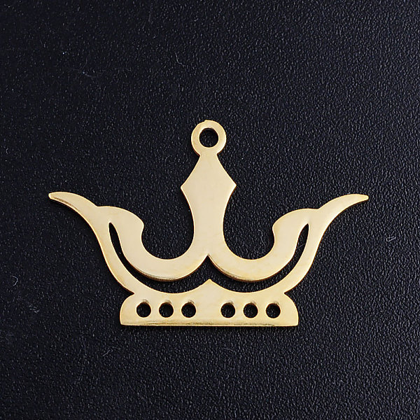 

PandaHall 201 Stainless Steel Pendants, Crown, Golden, 16x24.5x1mm, Hole: 1.5mm 201 Stainless Steel Crown