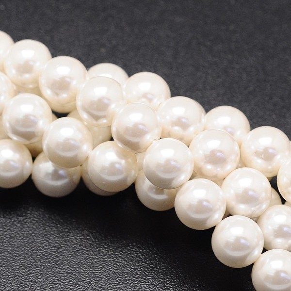 

PandaHall Shell Pearl Beads Strands, Round, White, 6mm, Hole: 1mm, about 60pcs/strand, 15.8 inch Shell Pearl Round White
