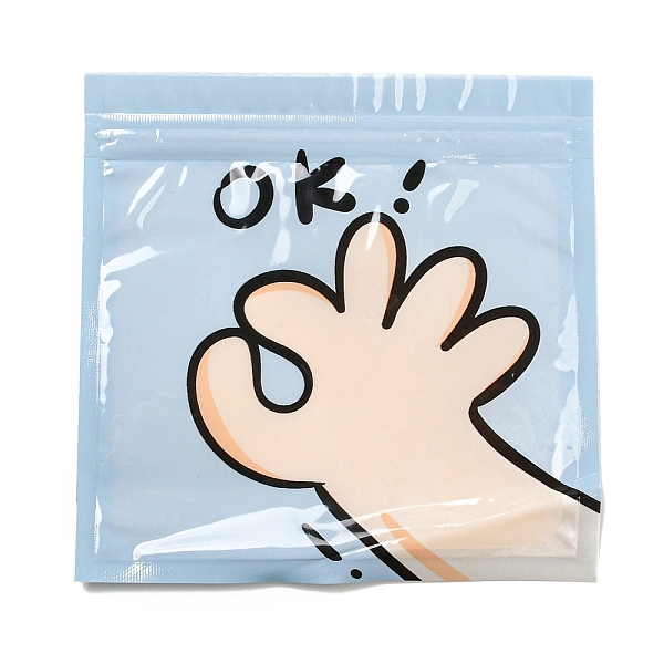 

PandaHall Square Plastic Packaging Zip Lock Bags, with Cartoon Hand Pattern, Top Self Seal Pouches, Light Sky Blue, 13.3x13.5x0.15cm...