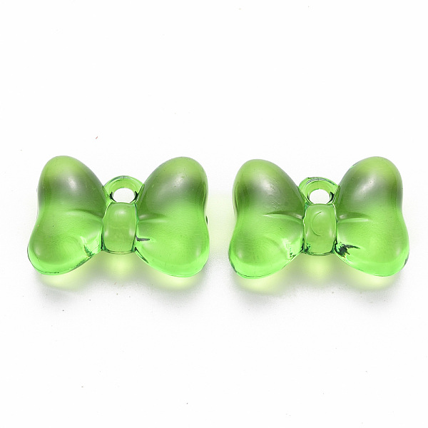 

PandaHall Transparent Acrylic Pendants, Bowknot, Green, 21x29x10.5mm, Hole: 2.5mm, about 118pcs/500g Acrylic Bowknot Green