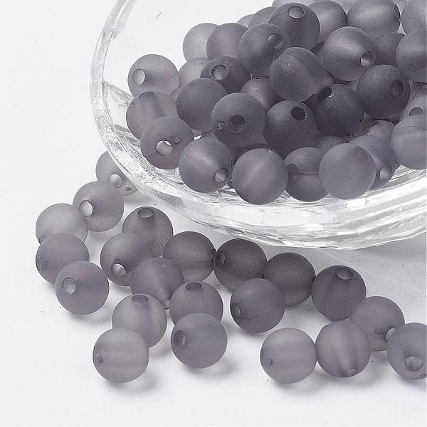 

PandaHall Transparent Acrylic Beads, Round, Frosted, Gray, 6mm, Hole: 1.8mm, about 4000pcs/500g Acrylic Round Gray