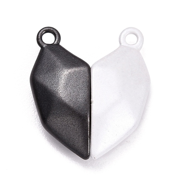 

PandaHall Spray Painted Alloy Heart Split Pendants, with Magnetic, for Couple Necklaces Bracelets Jewelry Making Gifts, Black & White...