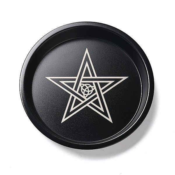 

PandaHall Carbon Steel Plate Candle Holder, Decorative Pillar Candle Plate, Witchcraft Table Centerpiece, Home Decoration, Black, Star &...