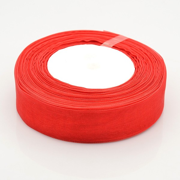 

PandaHall Sheer Organza Ribbon, Christmas Ribbon, Christmas Ribbon, Wide Ribbon for Wedding Decoration, Red, 1 inch(25mm), 50yards/roll...