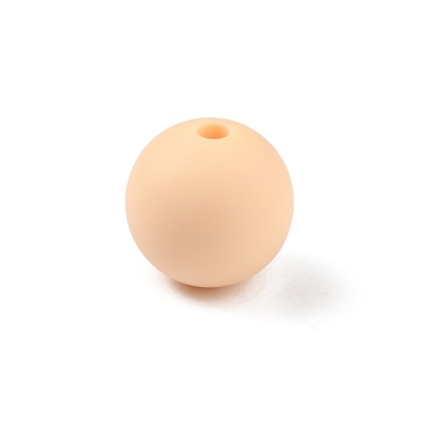 

PandaHall Food Grade Eco-Friendly Silicone Beads, Chewing Beads For Teethers, DIY Nursing Necklaces Making, Round, PeachPuff, 12x12mm, Hole..., Brown