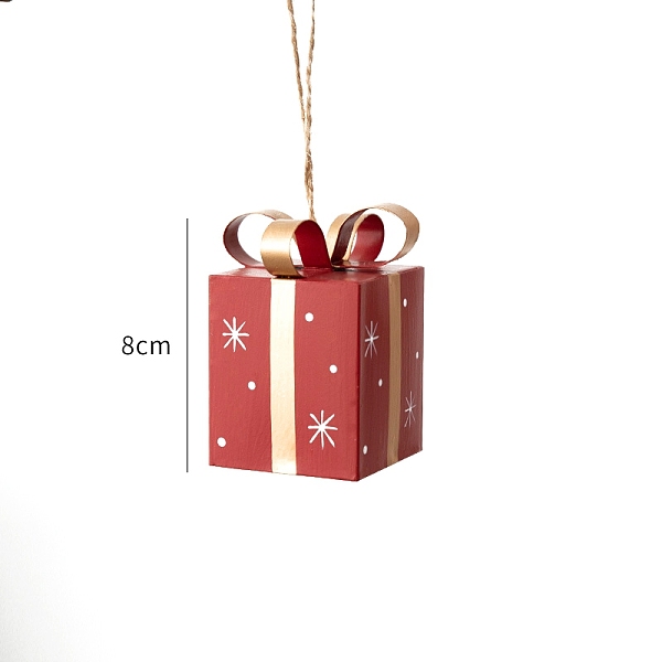 Christmas Iron Gift Box Pendant Decorations