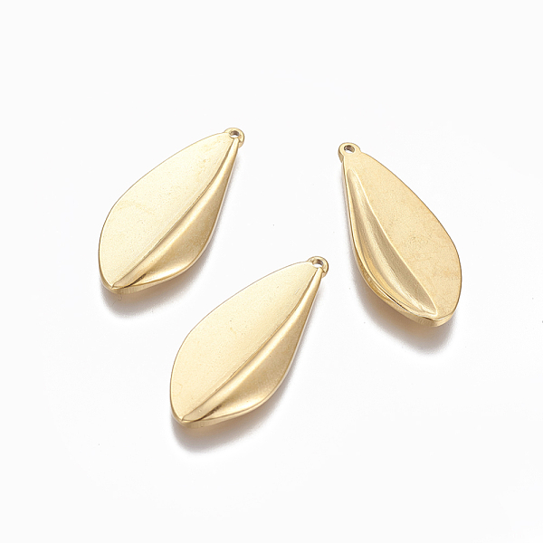 

PandaHall Vacuum Plating 304 Stainless Steel Pendants, Leaf, Golden, 34.7x15.2x3.2mm, Hole: 1.4mm 304 Stainless Steel Leaf