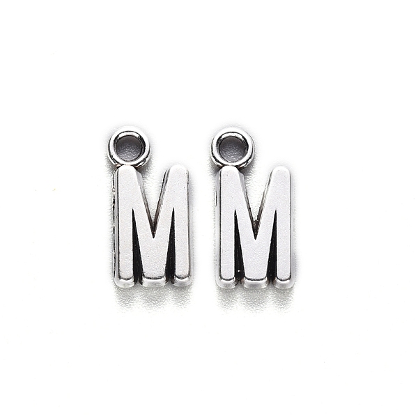 

PandaHall Tibetan Style Alloy Pendants, Cadmium Free & Lead Free, Letter.M, M: 16x8x2mm, Hole: 2mm, about 854pcs/1000g Alloy Letter M
