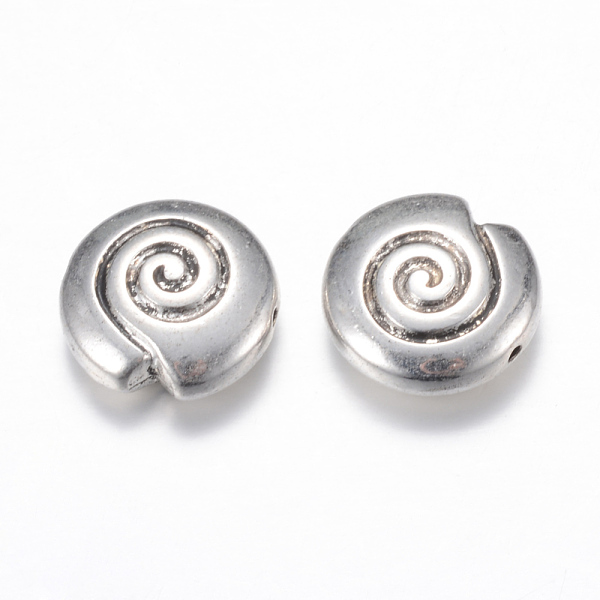 

PandaHall Tibetan Style Alloy Beads, Spiral, Cadmium Free & Nickel Free & Lead Free, Antique Silver, 15x15x6mm, Hole: 1mm, about...