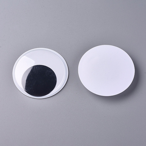 

PandaHall Black & White Wiggle Googly Eyes Cabochons, DIY Scrapbooking Crafts Toy Accessories, 80x10mm Plastic Half Round White