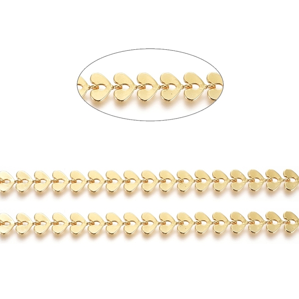 

PandaHall 3.28 Feet Brass Handmade Cobs Chains, Link Chains, Long-Lasting Plated, Soldered, Leaf, Real 18K Gold Plated, 7x6.5x0.5mm Brass