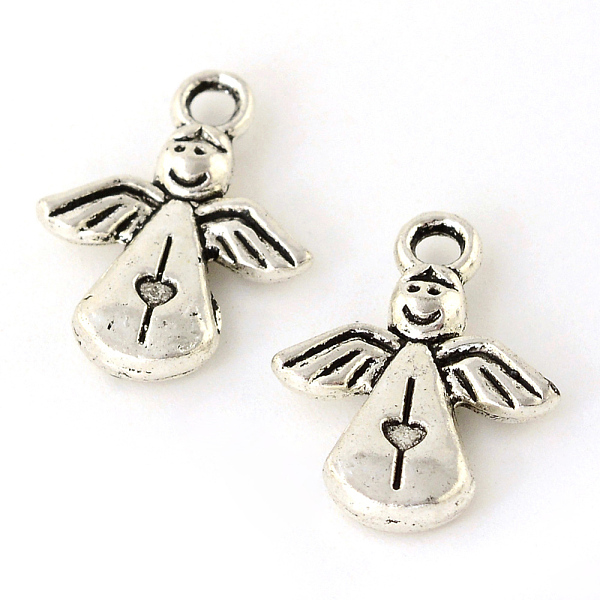 

PandaHall Tibetan Style Alloy Pendants, Angel, Cadmium Free & Lead Free, Antique Silver, 16.5x12.8x2.5mm, Hole: 2mm, about 1010pcs/1000g...