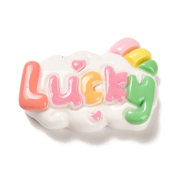 

PandaHall Opaque Resin Lucky Decoden Cabochons, Pink, Word, 16.5x24x6mm Resin Word Pink